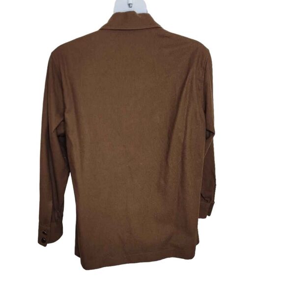 VINTAGE 70s Pendleton brown wool button up shacket‎ shirt jacket L - Picture 3 of 9